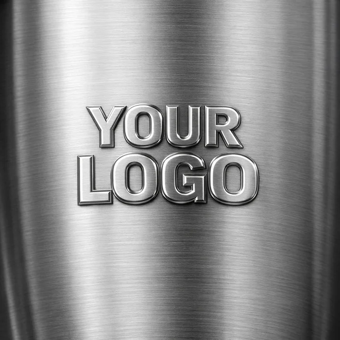Embossed logo on titanium