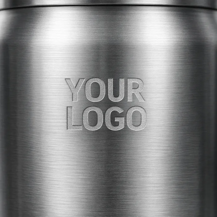 Laser-engraved logo on titanium